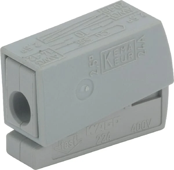 Wago - WAG224101 - Steuerklemme, 1-V Stecker Grau Typ 224 Wago