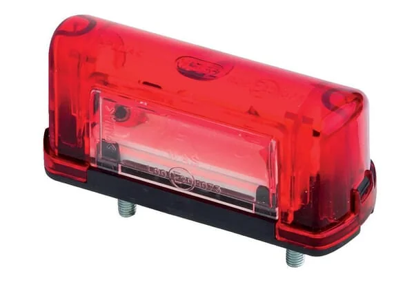 Waś - 1400300344 - Kennzeichenleuchte Rechteckig, 12/24V, Rot, Aufschraubbar, 83x32x39mm