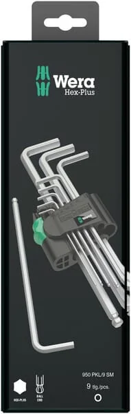 Wera - SC073391 - Innensechskant-Satz mit Langem Arm, 9-Teilig