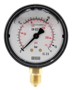 Wika - MA6316L04PLGF - Manometer Diameter 63 0-16bar 1/4" unten