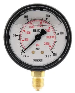 Wika - MA63250L04PLGF - Manometer Diameter 63 0-250bar 1/4" unten