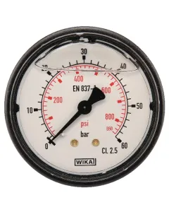 Wika - MA6360B04PLGF - Manometer Diameter 63 0-60bar 1/4" hinten