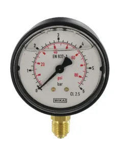 Wika - MA636L04PLGF - Manometer Diameter 63 0-6bar 1/4" unten