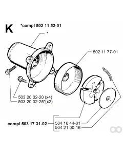 Husqvarna - 502115201 - Kupplungsdeckel-Zusammenbau