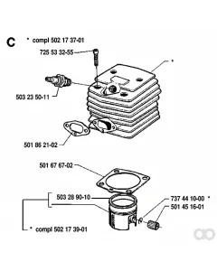 Husqvarna - 502173901 - PISTON Baugruppe
