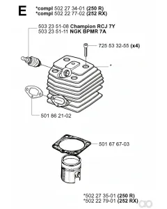 Husqvarna - 502273401 - Zylinder (250 R)