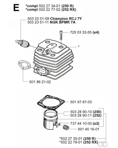 Husqvarna - 502273501 - Kolbensatz (250 R)