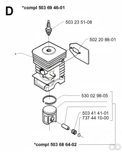 Husqvarna - 503686402 - Kolbensatz