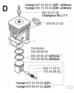 Husqvarna - 503859702 - Kolbensatz (225)
