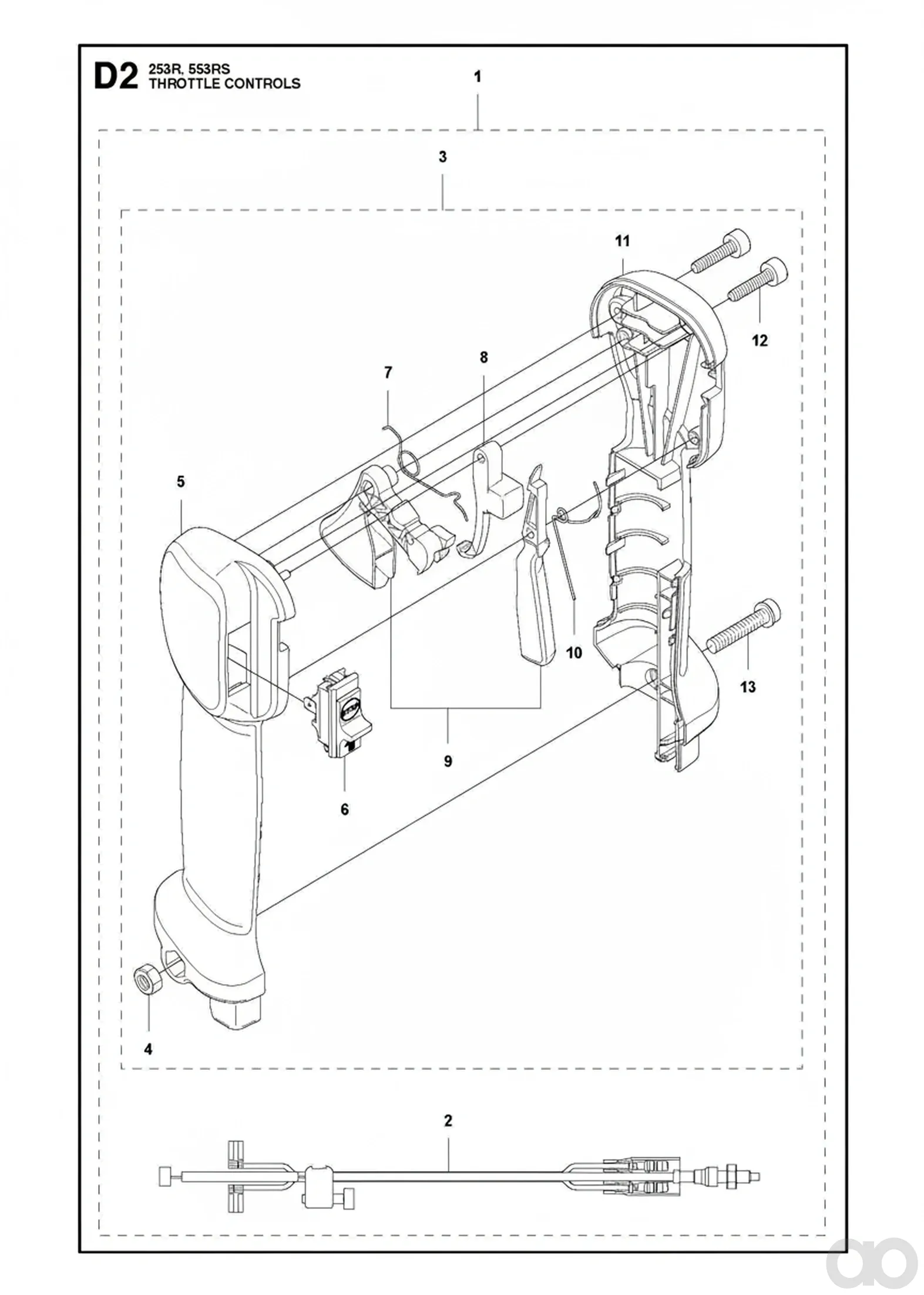 Husqvarna - 522036702 - Gaszug Komplett