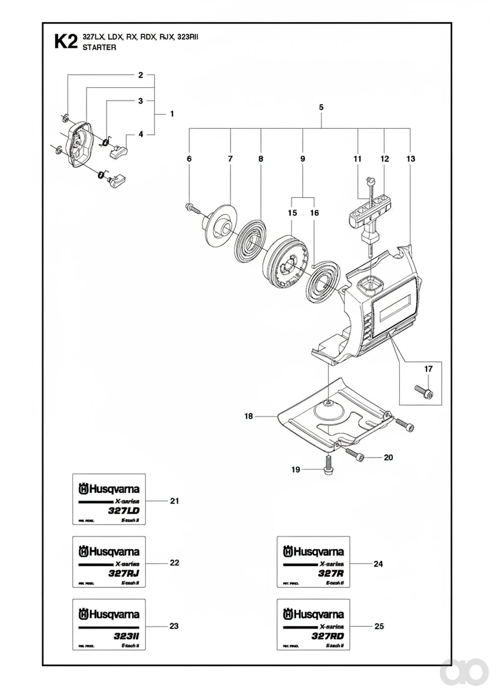 Husqvarna - 544071103 - Starter Kpl 325HDA65,32