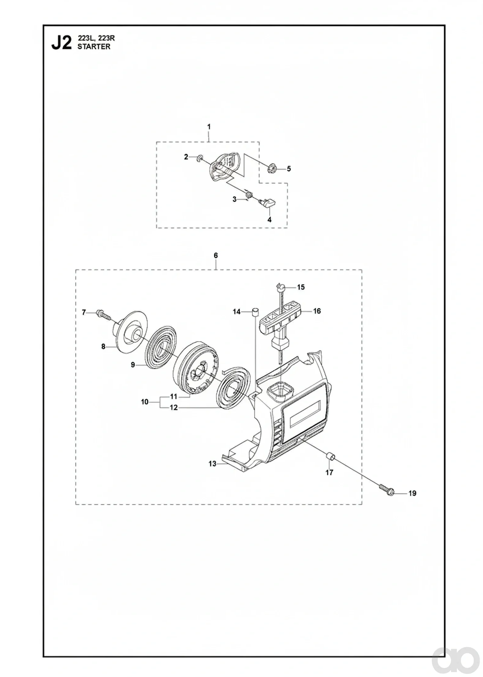 Husqvarna - 544166501 - Starterseilrollenbaugruppe