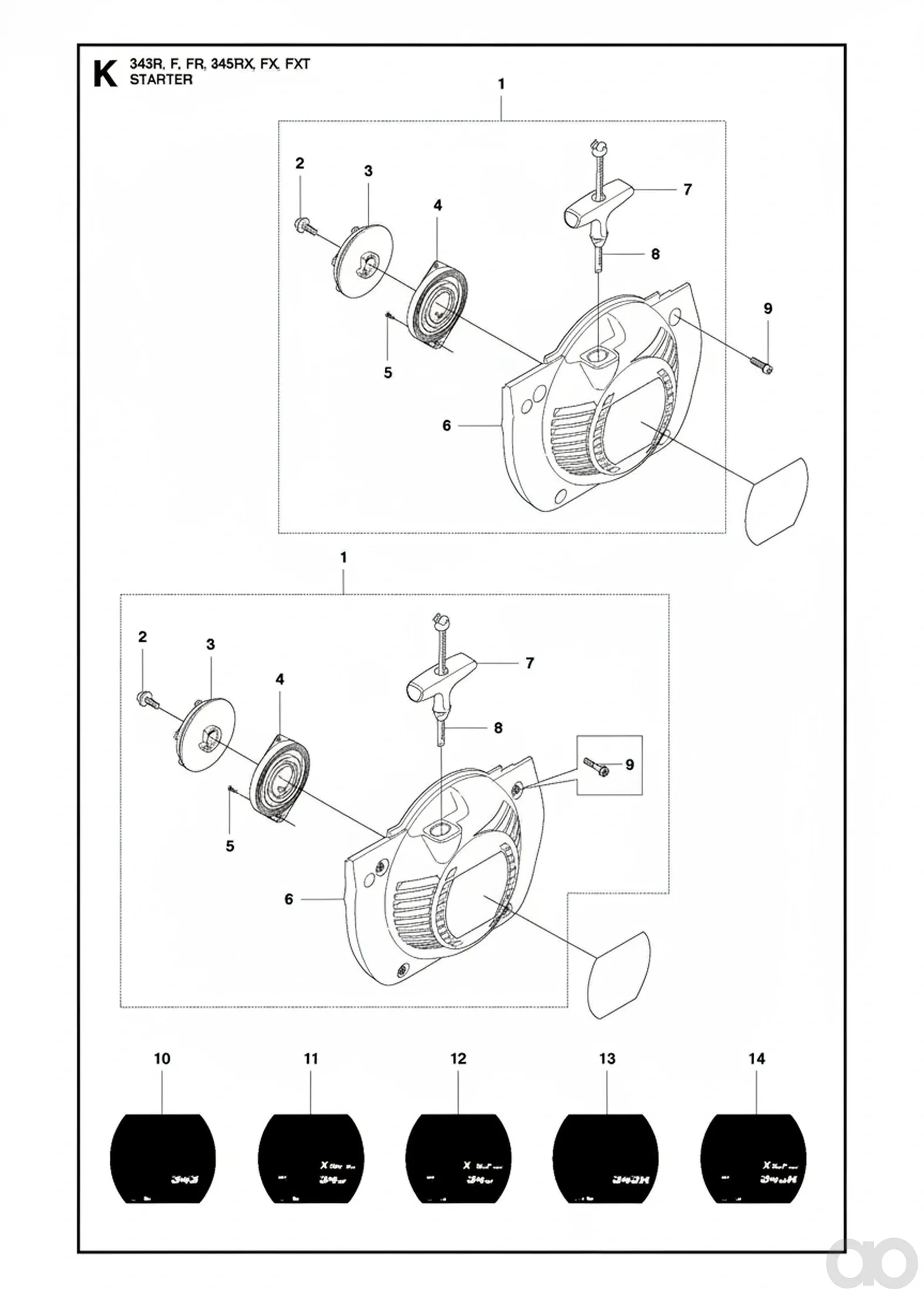 Husqvarna - 575581001 - Starter Baugruppe