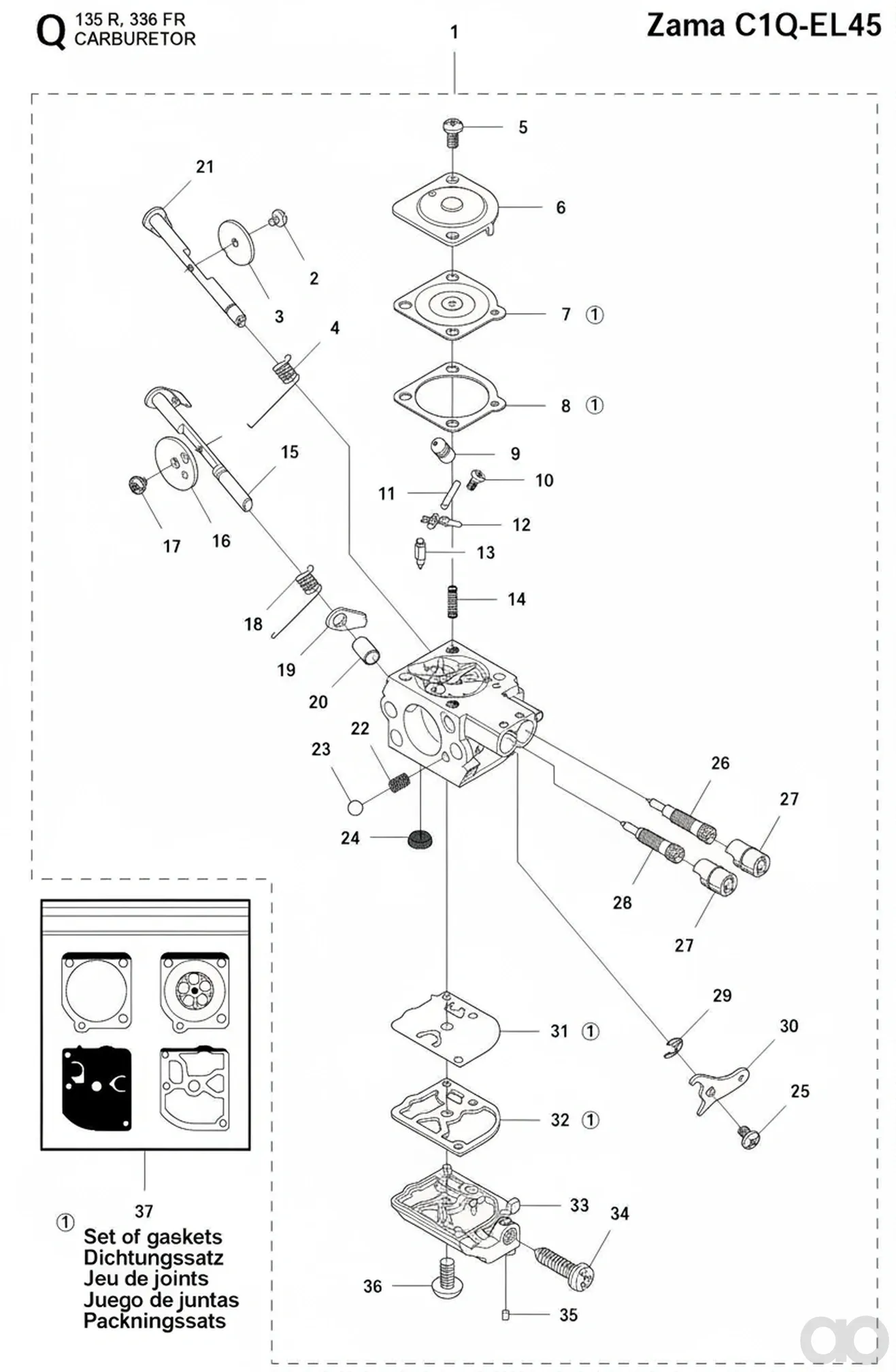 Husqvarna - 575729001 - Vergaser (Zama C1Q-EL45)