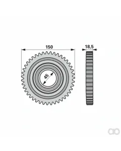 Krone - 00416402 - Stirnrad 43 Zaehne, 253 0 Prillinger