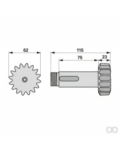Krone - 00416406 - Ritzelwelle 16 Zaehne, 15 Prillinger