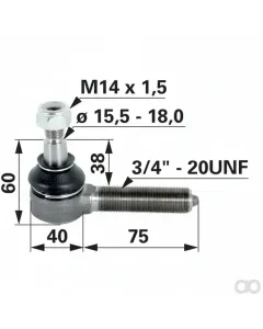 Prillinger - 00110120 - Kugelgelenk 3/4 Zoll UNF