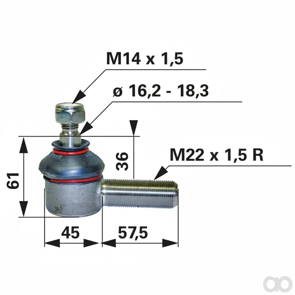 Prillinger - 00110203 - Kugelgelenk M22x1,5