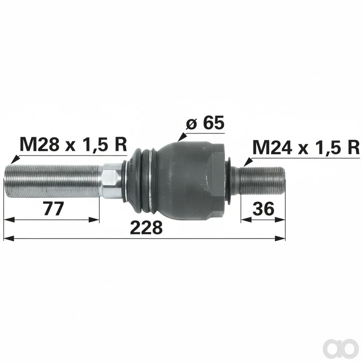 Prillinger - 00110210 - Axialgelenk M28x1,5/M24x1,5