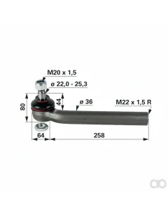 Prillinger - 00110213 - Kugelgelenk M22x1,5 Innengewinde