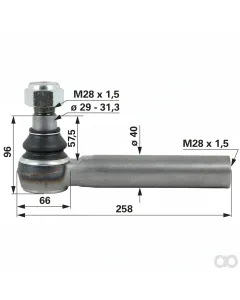 Prillinger - 00110228 - Kugelgelenk M28x1,5 Innengewinde