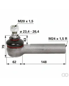 Prillinger - 00110241 - Kugelgelenk rechts, M24x1,5 Innengewinde