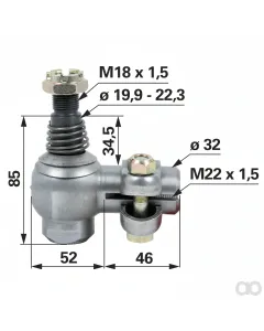 Prillinger - 00110602 - Kugelgelenk M22X1,5 Innengewinde