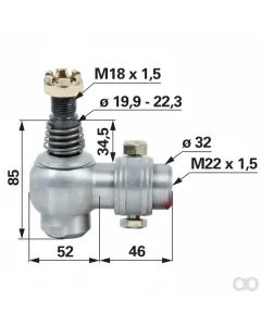 Prillinger - 00110603 - Kugelgelenk M22X1,5 Innengewinde