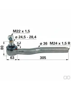 Prillinger - 00110860 - Kugelgelenk M24x1,5 Innengewinde