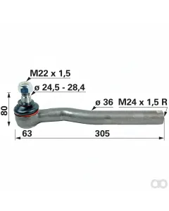 Prillinger - 00110861 - Kugelgelenk Stangen M24x1,5 Innengewinde