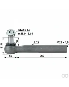 Prillinger - 00110867 - Kugelgelenk M28x1,5 Innengewinde