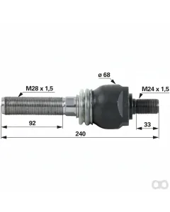 Prillinger - 00110868 - Axialgelenk M28x1,5/M24x1,5
