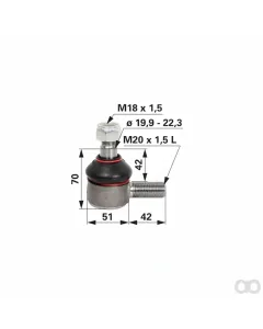 Prillinger - 00111508 - Kugelgelenk M20X1,5 Stangen