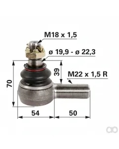 Prillinger - 00111509 - Kugelgelenk Rechts M22X1,5