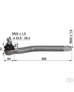 Prillinger - 00111510 - Kugelgelenk Stangen, M22X1,5 Innengewinde