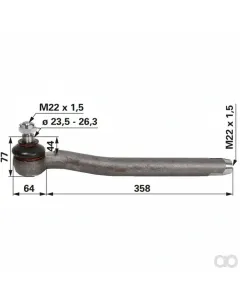 Prillinger - 00111511 - Kugelgelenk Rechts, M22X1,5 Innengewinde