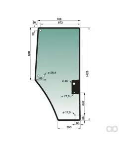Prillinger - 00114213 - Tuerscheibe Rechts Farbe Gruen G