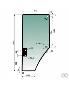 Prillinger - 00114214 - Tuerscheibe Stangen Farbe Gruen Ge
