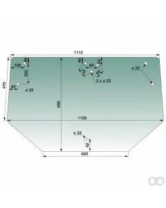 Prillinger - 00114219 - Heckscheibe Zu John Deere