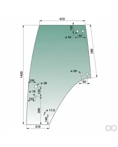 Prillinger - 00114521 - Tuerscheibe Stangen Farbe Gruen Getoent