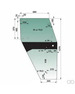 Prillinger - 00114816 - Tuerscheibe Rechts Farbe Gruen Getoent