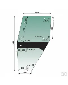 Prillinger - 00114817 - Tuerscheibe Stangen Farbe Gruen Getoent
