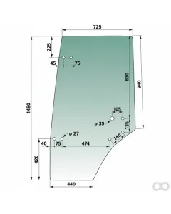 Prillinger - 00114854 - Tuerscheibe Stangen Farbe Gruen Getoent