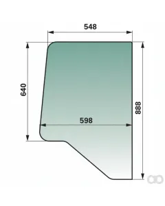 Prillinger - 00115048 - Tuerscheibe Oben Hinten Farbe Gruen