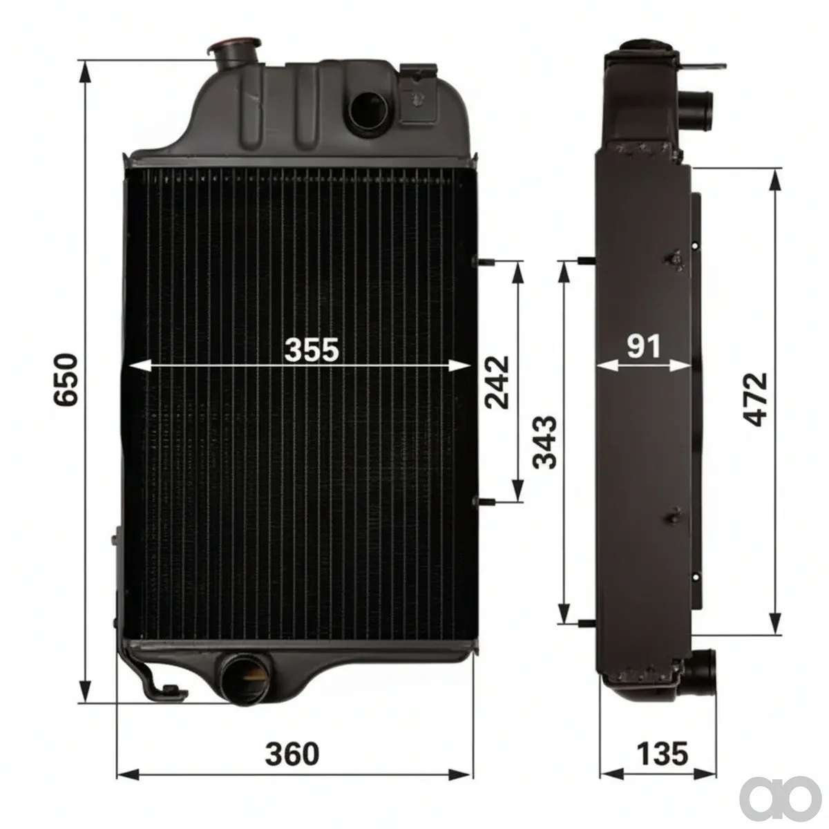 Prillinger - 00129223 - Kuehler Anstelle Von John Deere