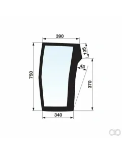 Prillinger - 00154732 - Frontscheibe rechts unten Farbe