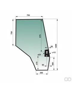 Prillinger - 00154764 - Tuerscheibe rechts Farbe Gruen G