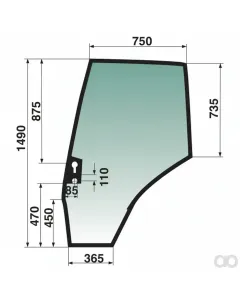Prillinger - 00154765 - Tuerscheibe Stangen Farbe Gruen Getoent