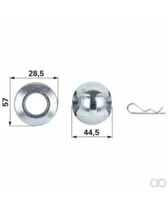 Prillinger - 00161378 - Kugel mit Splint 28,5 mm