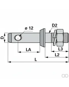 Prillinger - 00161752 - Unterlenkerbolzen M27x1,5 36,5 mm